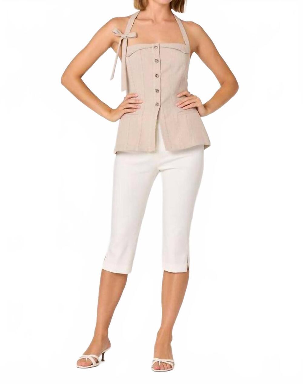 NEW ASTR cithara top in tan checker